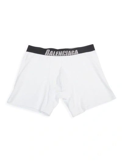 Shop Balenciaga Men's Logo Band Boxer Briefs In White