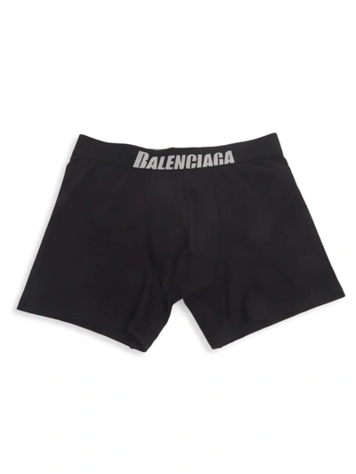 Shop Balenciaga Men's Logo Band Boxer Briefs In Black