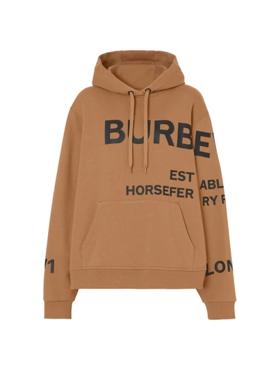 Shop Burberry Women's Poulter Logo Pullover Hoodie In Camel