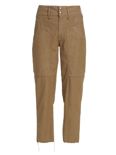 Shop Frame Women's Twisted Cargo Pants In Washed Desert