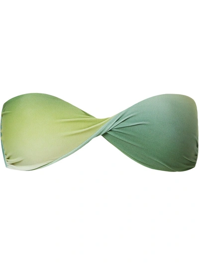 Shop Amir Slama Bandeau Bikini Top In Green