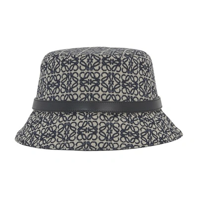 Shop Loewe Anagram Bucket Hat In Navy Black