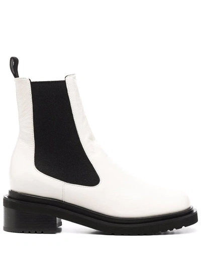 Shop By Far Leather Chelsea Boots In Weiss