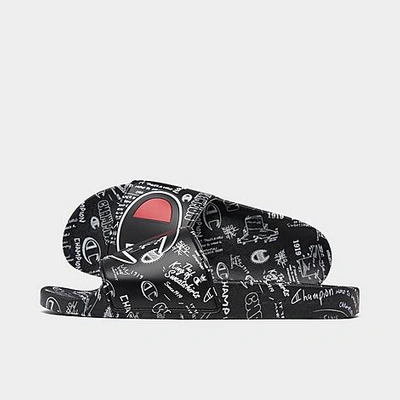 Champion Men's Ipo Doodle Slide Sandals In Black/white | ModeSens