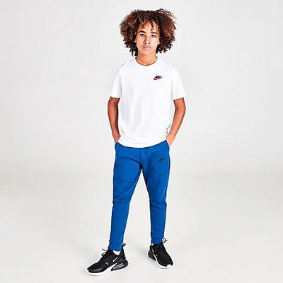 Shop Nike Kids' Sportswear Tech Fleece Jogger Pants In Court Blue/black/black