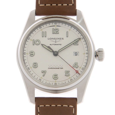 Shop Longines Spirit Automatic Chronometer White Dial Mens Watch L3.810.4.73.2 In Brown,white