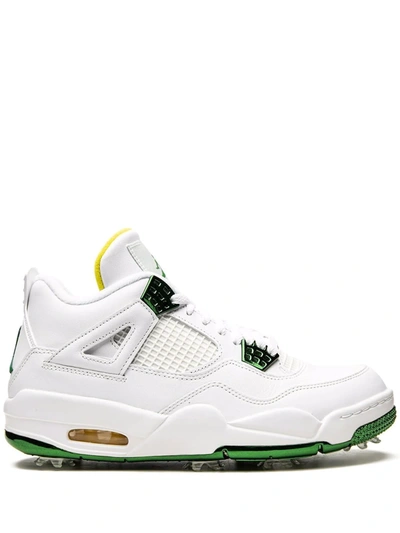 Shop Jordan Air  4 Retro Golf "metallic Green" Sneakers In White