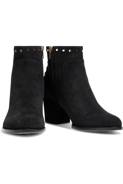 Shop Jimmy Choo Melvin 65 Studded Suede Ankle Boots In Black