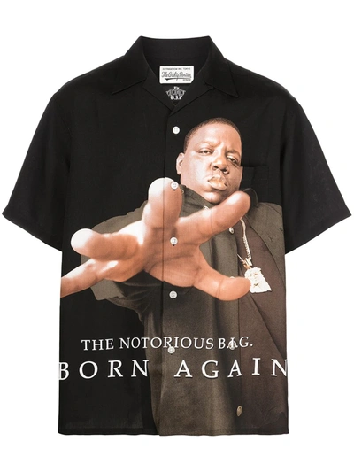 Wacko Maria Black B.i.g. 'guilty Parties' Short Sleeve Shirt