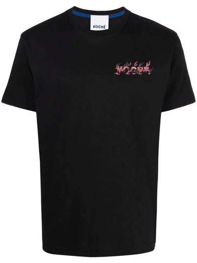 Shop Koché Logo-print Cotton T-shirt In Black