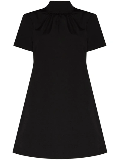 Shop Staud Ilana Bow-detail Minidress In Black