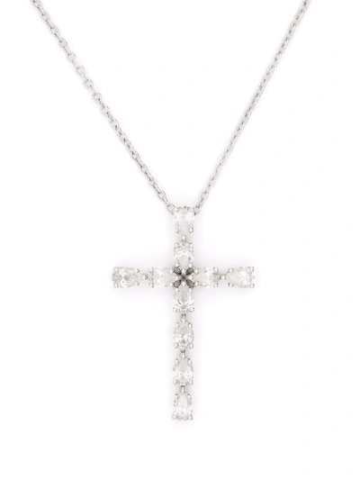 Shop Monan 18kt White Gold Diamond Necklace In Silver