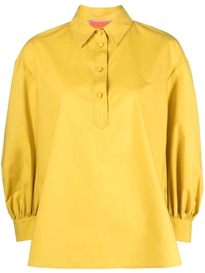 Shop La Doublej Poet Puff-sleeve Shirt In Yellow