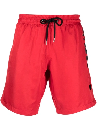 Shop Philipp Plein Logo-print Swimming Shorts In Red