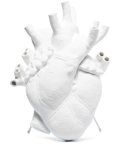 Shop Seletti Love In Bloom Heart Vase In White