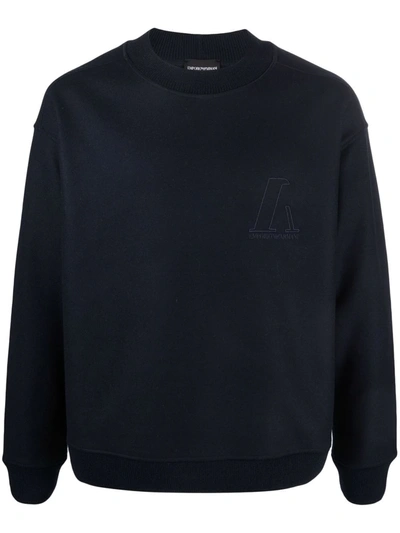 Shop Emporio Armani Wool-blend Sweatshirt In Blue