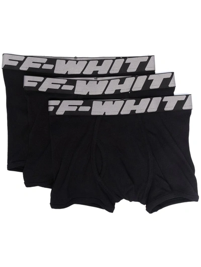 Shop Off-white Logo-waistband Boxers (3-pack) In Black