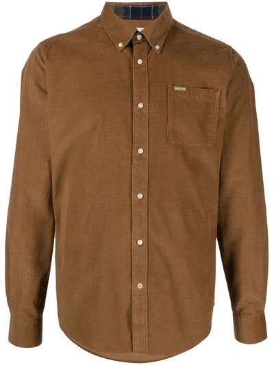 Shop Barbour Ramsey Tail Button-down Shirt In Brown