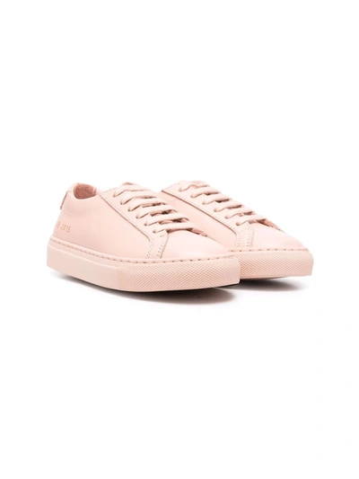 Shop Common Projects Low-top Lace-up Trainers In Pink