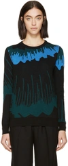 KENZO Blue & Green Shadow Flowers Sweater