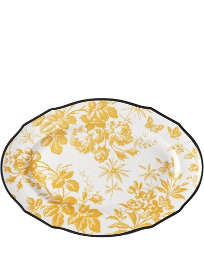 Shop Gucci Herbarium Porcelain Plate In White