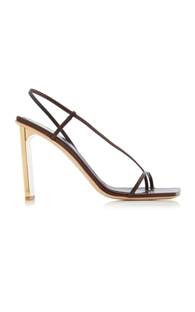 Shop Arielle Baron Narcissus Leather Sandals In Brown