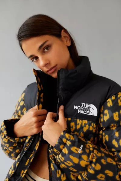 The North Face 1996 Retro Nuptse Leopard Print Jacket In Black/yellow |  ModeSens