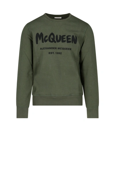 Shop Alexander Mcqueen 'graffiti' Sweatshirt In Green