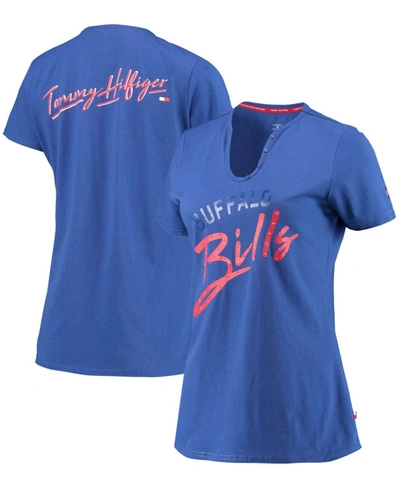 Shop Tommy Hilfiger Women's Royal Buffalo Bills Riley V-neck T-shirt