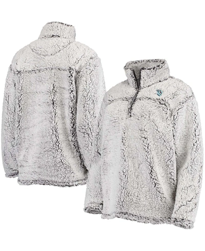 G-III 4HER BY CARL BANKS WOMEN'S GRAY SEATTLE KRAKEN SHERPA QUARTER-ZIP JACKET 