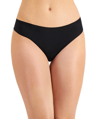 Shop Alfani Women's Laser-cut Thong Underwear, Created For Macy's In Classic Black