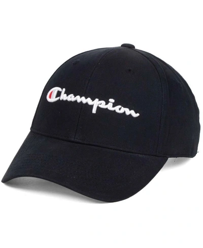 Shop Champion Men's Black Classic Script Adjustable Hat