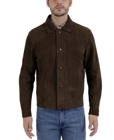 Shop Frye Men's Leather Shirt In Brown