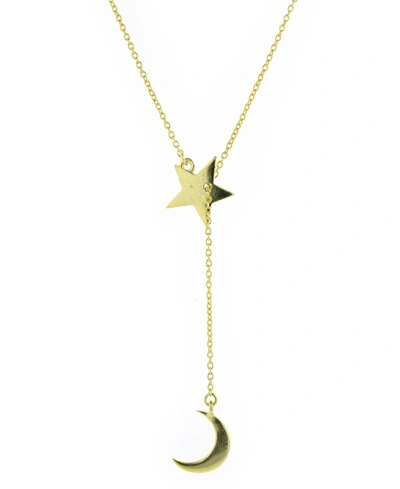 Shop Adornia Moon Star Lariat Necklace In Gold