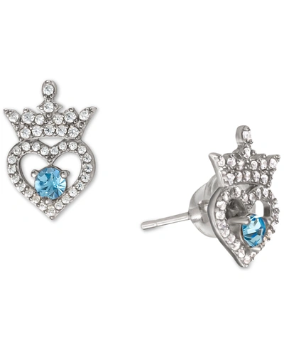 Shop Disney Cubic Zirconia Princess Tiara Heart Stud Earrings In Sterling Silver In March