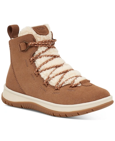 Shop Ugg Women's Lakesider Heritage Lace-up Booties In Chestnut Suede