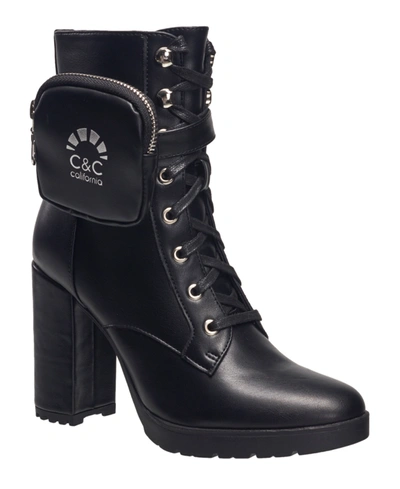 Shop C&c California Women's Nixon High-heeled Lug Sole Booties Women's Shoes In Black