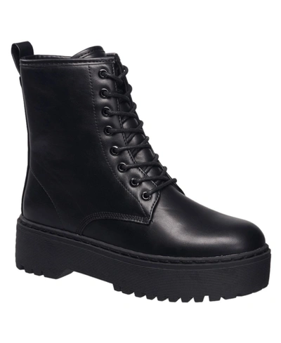 Shop C&c California Women's Lucie Lug Sole Combat Boots Women's Shoes In Black