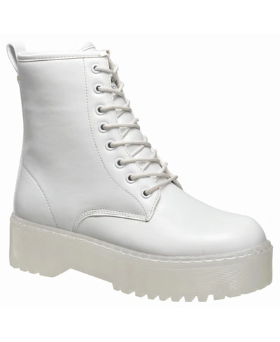 Shop C&c California Women's Lucie Lug Sole Combat Boots Women's Shoes In White