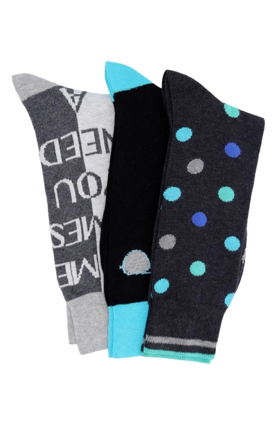 Shop Lorenzo Uomo 3-pack Cotton Crew Socks In Black