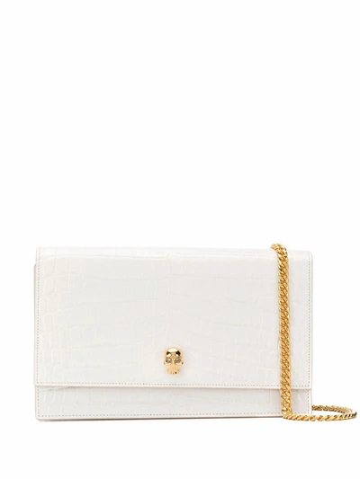 Shop Alexander Mcqueen Women's White Leather Shoulder Bag