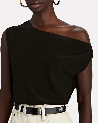 Shop Norma Kamali Drop Shoulder Jersey Top In Black