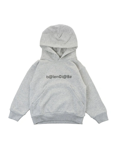 Shop Balenciaga Kids Logo Printed Hoodie In Grey