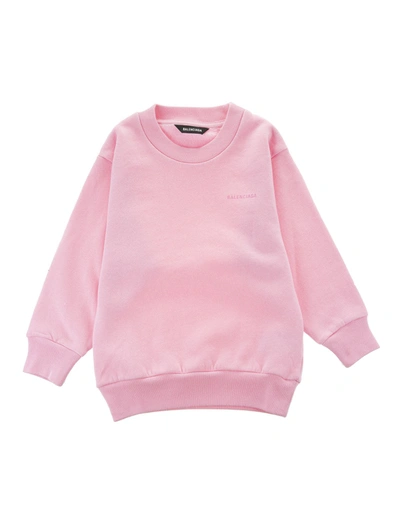 Shop Balenciaga Kids Logo Printed Sweatshirt In Pink