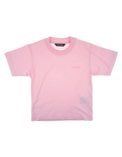 Shop Balenciaga Kids Logo Printed T In Pink