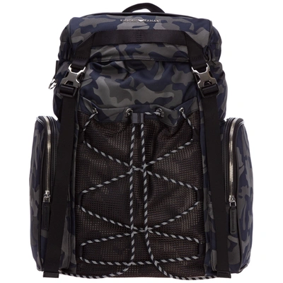 Shop Emporio Armani Camouflage Printed Drawstring Backpack In Multi