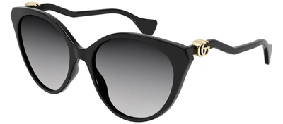 Shop Gucci Gg1011s 001 Cat Eye Sunglasses In Grey