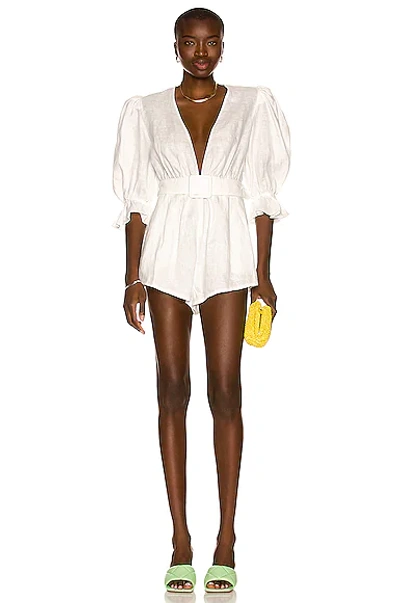 Shop Adriana Degreas Solid Playsuit In Off White