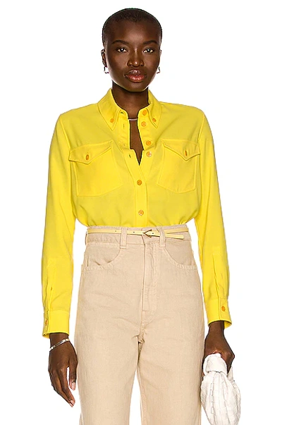 Shop Burberry Scarf Shirt In Pale Tulip Yellow