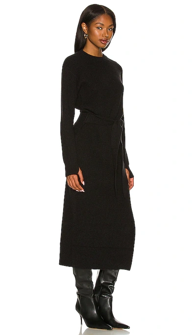 Shop Lpa Long Sleeve Ribbed Dress In Black